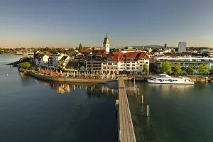 Images Dated 22nd July 2021: View from Moleturm Tower on Friedrichshafen, Lake Constance, Baden-Wuerttemberg, Germany