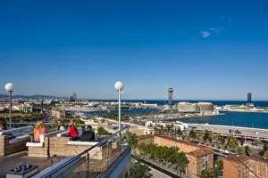 View from Montjuic, Barcelona, Catalonia, Spain