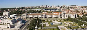 Panoramas Prints: View from the top of the Monument to the Discoveries towards Mosteiro dos Jeronimos