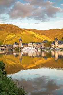 Bernkastel Prints: View over the Moselle from Kues to Bernkastel