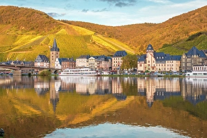 Bernkastel Prints: View over the Moselle from Kues to Bernkastel