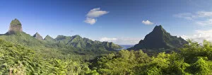 Polynesia Collection: View of Mount Rotui and Mount Tohiea, Mo orea, Society Islands, French Polynesia