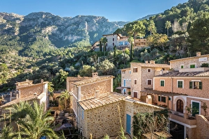 South Prints: View of the mountain village of Deia