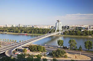 Bratislava Prints: View of New Bridge, Bratislava, Slovakia