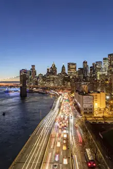 A view of New York city and Brooklyn bridge from Manhattan Bridge