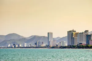 View of Nha Trang skyline and coast, Khanh Hoa Province, Vietnam