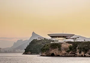 Backlight Prints: View towards Niteroi Contemporary Art Museum MAC, Boa Viagem Island, Corcovado Mountain
