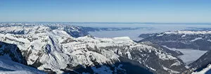 View north from Jungfraujoch (Vosges mountains on the horizon), Jungfrau Region, Berner Oberland, Switzerland