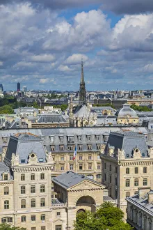 Sainte Chapelle Prints: View from the Notre Dame Cathedral, Paris, France
