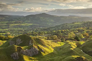 Powys Gallery: View out over the old quarry below the Llangattock Escarpment towards the Sugar Loaf