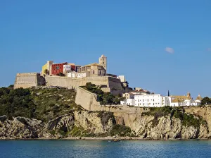 Eivissa Prints: View of the old town, Dalt Vila of Eivissa, Ibiza, Balearic Islands, Spain
