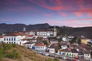 Images Dated 12th October 2012: View of Ouro Preto (UNESCO World Heritage Site) at sunset, Minas Gerais, Brazil