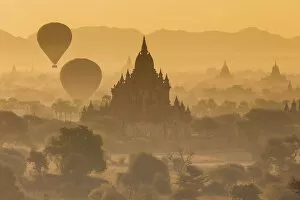 Burma Gallery: View of the pagodas and temples of the ancient ruined city of Bagan (Pagan), &