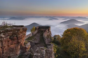 View of the Palatinate Forest from Wegelnburg Castle, Nature Reserve, Palatinate