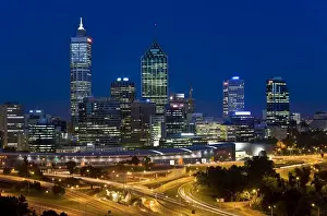 View of the Perth Central Business District skyline from Kings Park, Western Australia, Australia