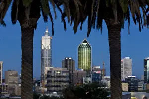 View of the Perth Central Business District skyline from Kings Park, Western Australia, Australia