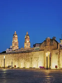 Republic Square Prints: View over Plaza de La Republica towards Puerta de Mar and Defensive Wall of the Old Town