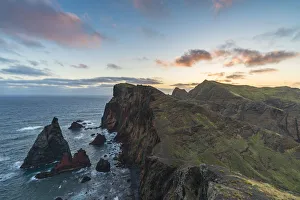 View of Point of Saint Lawrence at dawn. Canical, Machico district, Madeira Island