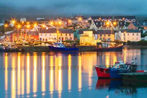 Images Dated 17th October 2019: View of Portmagee at night, County Kerry, Ireland