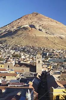 View of Potosi (UNESCO World Heritage Site) with Cerro Rico in backgound, Bolivia