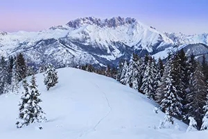 Foothills Prints: View of the Presolana during a winter sunrise from Monte Pora, Val Seriana, Bergamo