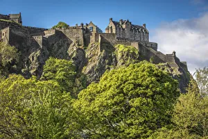 View from Princes Street Gardens to Edinburgh Castle, Edinburgh, City of Edinburgh