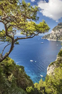 Capri Prints: View to Punta de Masullo, Capri Island, Gulf of Naples, Campania, Italy