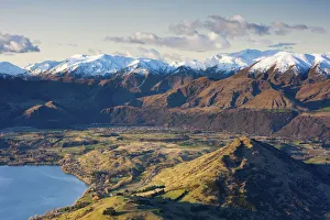 View from The Remarkables ski field towards Arrowtown, Queenstown, Central Otago