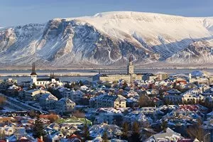 Icelandic Gallery: View over Reykjavik in winter, Iceland