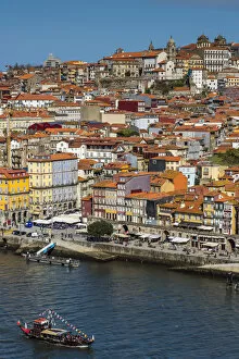 Top view of Ribeira neighborhood, Porto, Portugal