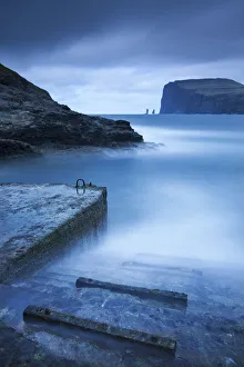 View towards Risin og Kellingin from Tjornuvik, Isle of Streymoy, Faroe Islands. Spring