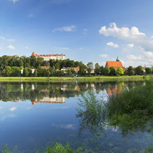 View of River Elbe and Pirna, Saxony, Germany