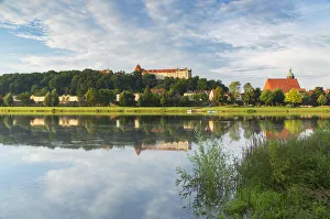 View of River Elbe and Pirna, Saxony, Germany