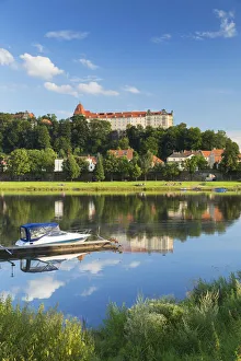 Ian Tower Prints: View of River Elbe and Pirna, Saxony, Germany