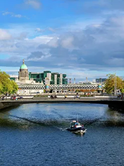 Bank Prints: View over River Liffey towards The Custom House, Dublin, Ireland