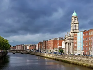 Wharf Prints: View over River Liffey towards Saint Paul's Church, Dublin, Ireland