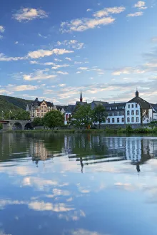 Mosel Weinstrasse Prints: View of River Moselle and Bernkastel-Kues, Rhineland-Palatinate, Germany
