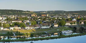 View of River Moselle and Trier, Rhineland-Palatinate, Germany