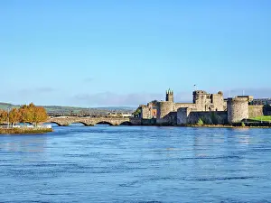 King John Prints: View over River Shannon towards King John's Castle and Thomond Bridge