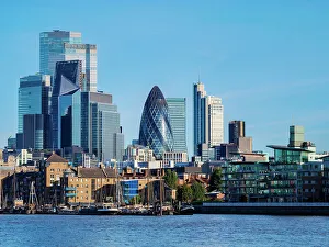 River Bank Prints: View over River Thames towards The City, London, England, United Kingdom