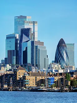 River Bank Prints: View over River Thames towards The City, London, England, United Kingdom