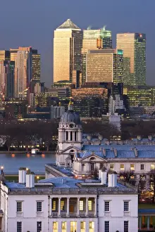 Office Building Prints: View from the Royal Observatory across Greenwich Park towards the Royal Naval College