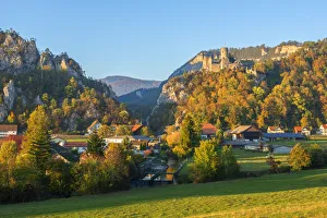View at ruin Neu Falkenstein near Balsthal, Solothurn, Switzerland