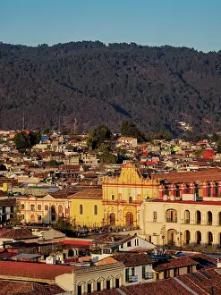 Chiapas Prints: View towards the San Cristobal Cathedral at sunset
