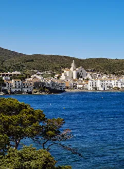 Cadaques Prints: View towards the Santa Maria Church, Cadaques, Cap de Creus Peninsula, Catalonia, Spain