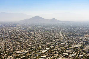 Images Dated 26th May 2022: View of Santiago seen from Los Gemelos viewpoint, Metropolitan Park, Providencia, Santiago