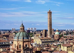 Images Dated 15th July 2019: View towards Santuario di Santa Maria della Vita and Asinelli Tower, Bologna