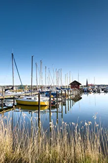 Images Dated 30th March 2015: View over Schlei fjord towards Schleswig, Baltic coast, Schleswig-Holstein, Germany