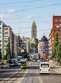 Public Transport Prints: View over the Siltasaarenkatu Street towards the Kallion kirkko