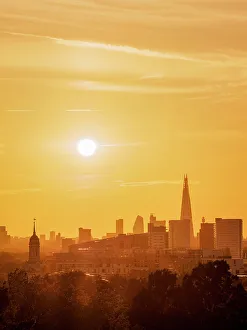 Southwark Prints: View towards Southwark and The Shard at sunset, London, England, United Kingdom